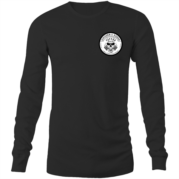 Killers and Kings tattoo balm front and rear inverted logo - Sportage Hawkins - Long Sleeve T-Shirt